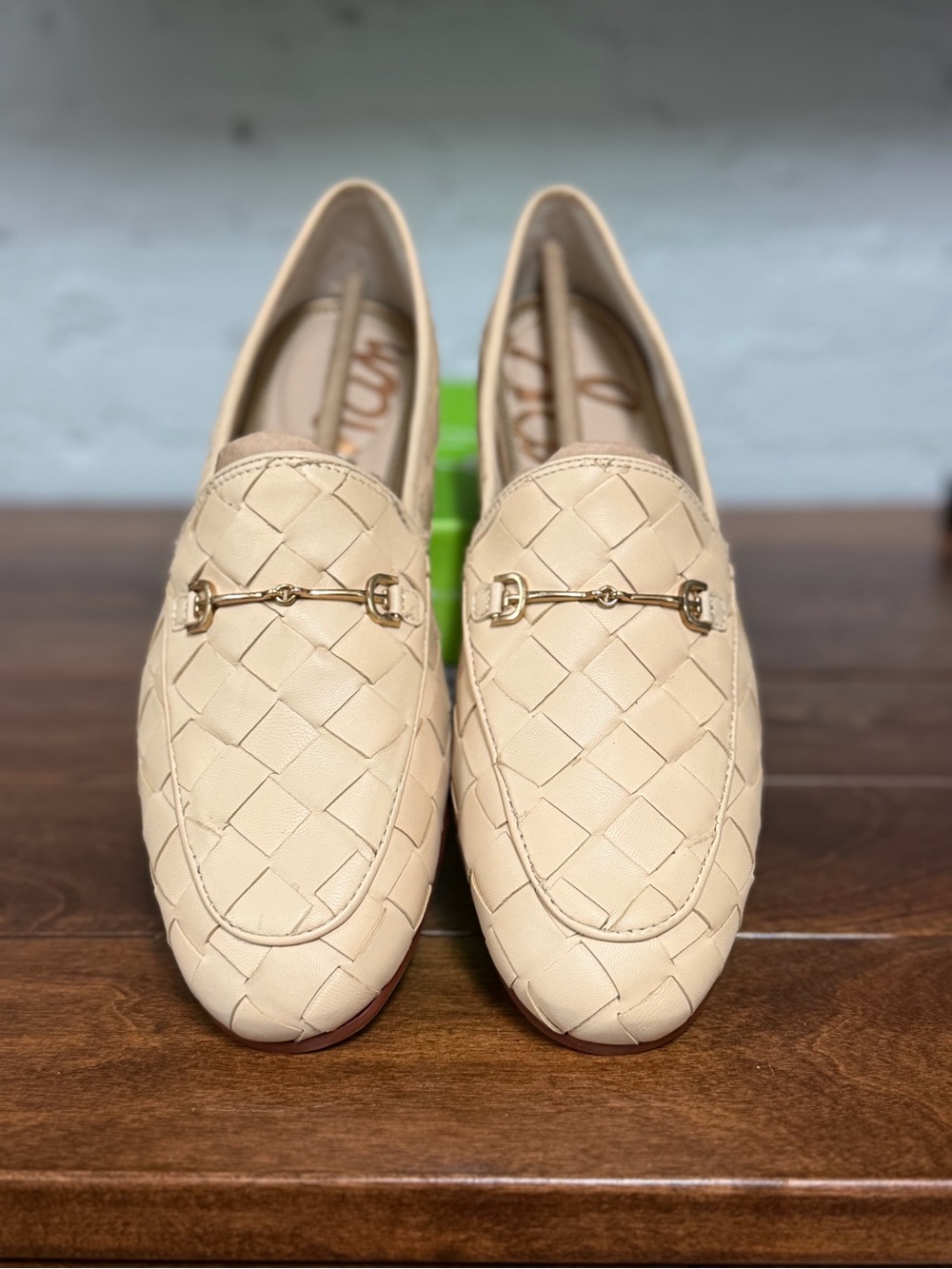 Sam Edelman Loraine Woven Loafers Eggshell Leather Bit Loafers Size 11 NIB